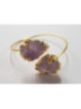 Pulsera Dorada Punta de Flecha Mineral Amatista