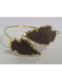 Pulsera Dorada Punta de Flecha Mineral Jaspe Rojo