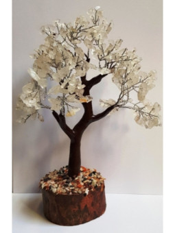 Árbol Mineral Amatista con Base de Madera Natural