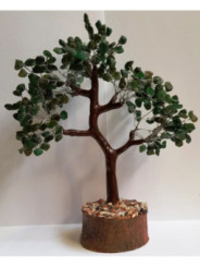 Árbol Mineral Cuarzo Cristal con Base de Madera Natural