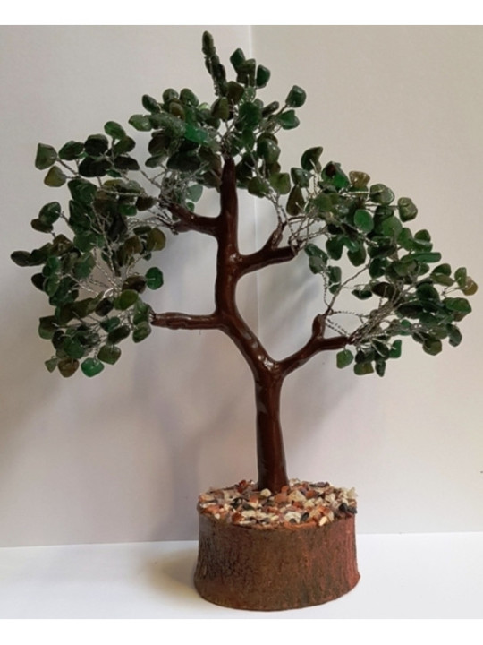 Árbol Mineral Cuarzo Cristal con Base de Madera Natural