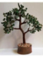 Árbol Mineral Cuarzo Cristal con Base de Madera Natural