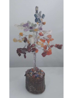 Árbol Mineral Lapisazuli con metal y Base de Madera Natural. Tamaño pequeño.