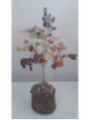 Árbol Mineral Lapisazuli con metal y Base de Madera Natural. Tamaño pequeño.