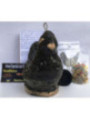 Árbol Mineral 7 chacras con metal y Base de Madera Natural. Tamaño pequeño.
