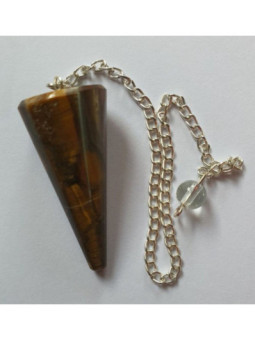 Péndulo Mineral Faceteado Ojo de Tigre de 3 a 4 cm