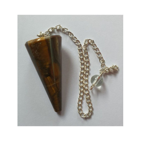 Péndulo Mineral Faceteado Ojo de Tigre de 3 a 4 cm