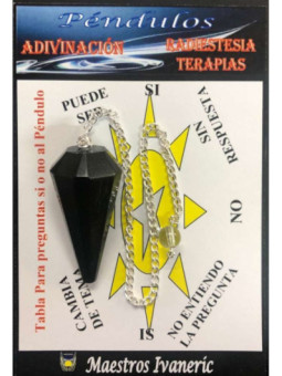 Péndulo Mineral Faceteado Obsidiana Negra de 3 a 4 cm