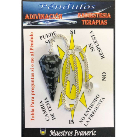 Péndulo Mineral Faceteado Obsidiana Nevada de 3 a 4 cm