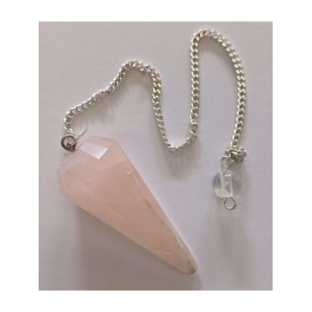 Péndulo Mineral Faceteado Cuarzo Rosa de 3 a 4 cm