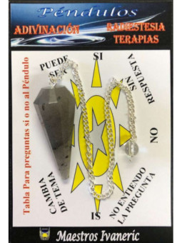 Péndulo Mineral Faceteado Aventurina Gris de 3 a 4 cm