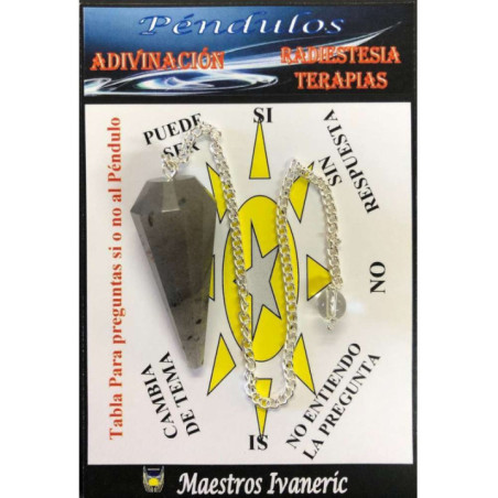 Péndulo Mineral Faceteado Aventurina Gris de 3 a 4 cm