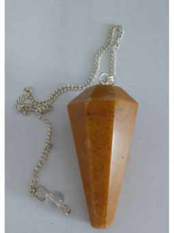 Péndulo Mineral Faceteado Jaspe Amarillo de 3 a 4 cm, clase b, punta no definida