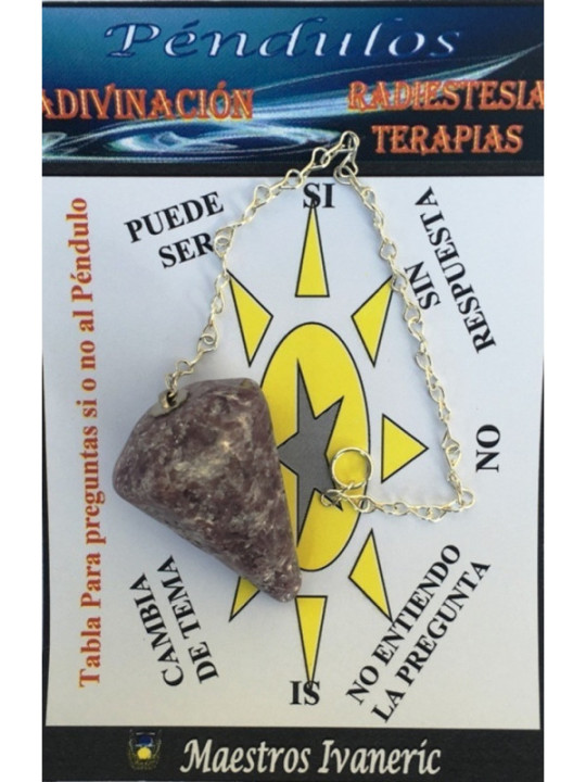 Péndulo Mineral Lepidolita de 2 a 3 cm