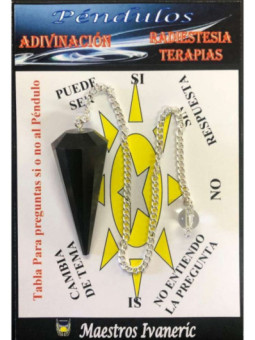 Péndulo Mineral Faceteado Jaspe Negro de 3 a 4 cm