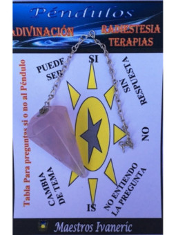 Péndulo Mineral Cuarzo Rosa de 2 a 3 cm