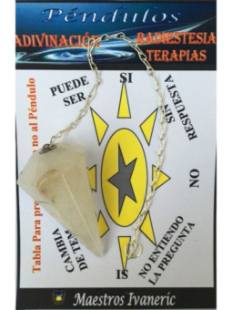 Péndulo Mineral Cuarzo Blanco de 2 a 3 cm