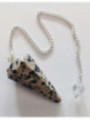 Péndulo Mineral Faceteado Jaspe Dalmata de 3 a 4 cm