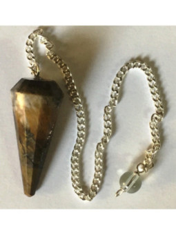 Péndulo Mineral Faceteado Jaspe Sardo de 3 a 4 cm