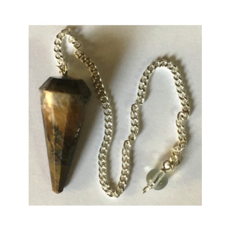 Péndulo Mineral Faceteado Jaspe Sardo de 3 a 4 cm