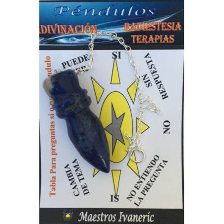 Péndulo Egipcio Mineral Sodalita de 4 a 6 cm