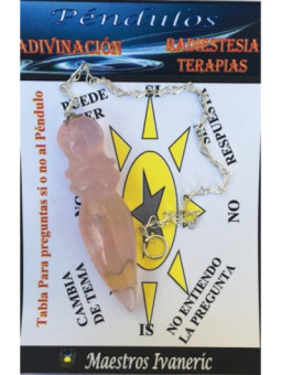 Péndulo Egipcio Mineral Cuarzo Rosa de 4 a 6 cm