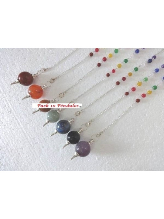 Comprando 5 Unidades Péndulo Esfera 4cm con Cadena Chakra.