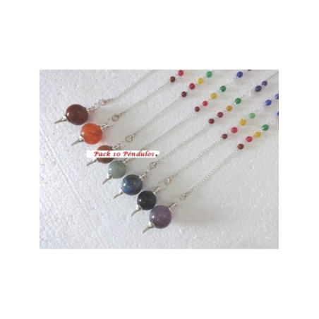 Comprando 5 Unidades Péndulo Esfera 4cm con Cadena Chakra.
