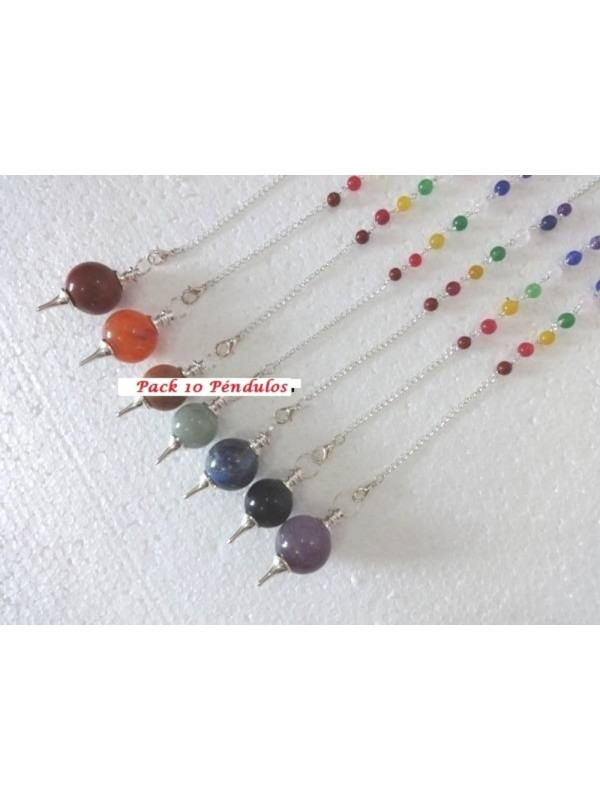 Comprando 5 Unidades Péndulo Esfera 4cm con Cadena Chakra.
