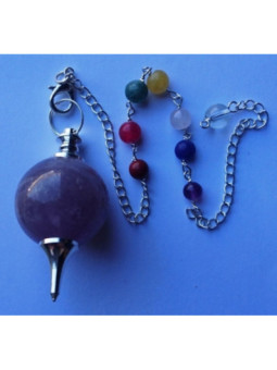 Péndulo Esfera Amatista 4cm con Cadena Chakra