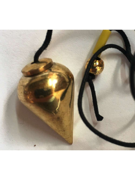 Péndulo Cono Metal Dorado de 3 cm con Cordón