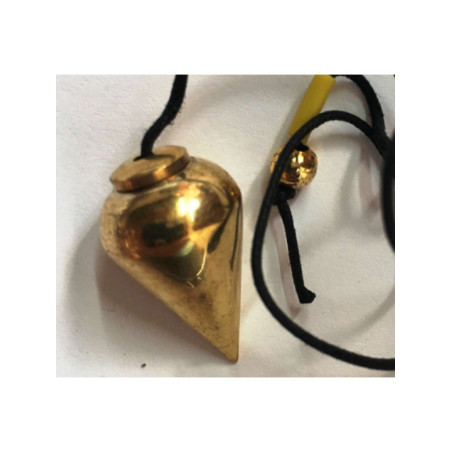 Péndulo Cono Metal Dorado de 3 cm con Cordón