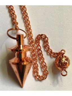 Péndulo Cono Metal color Bronce de 2 cm con Cadena