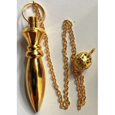 Péndulo Karnak Metal Dorado de 4 cm con Cadena