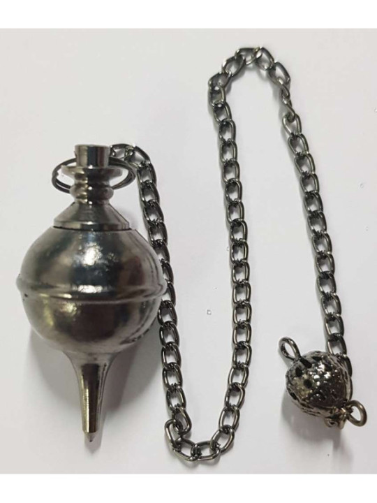 Péndulo Esfera Metal Negra de 3 cm con Cadena