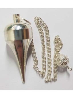 Péndulo Metal Plateado, 4 cm con cadena