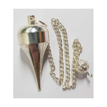 Péndulo Metal Plateado, 4 cm con cadena