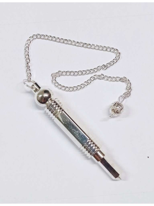 Péndulo Metal Plateado, 7 cm con cadena