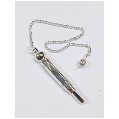 Péndulo Metal Plateado, 7 cm con cadena
