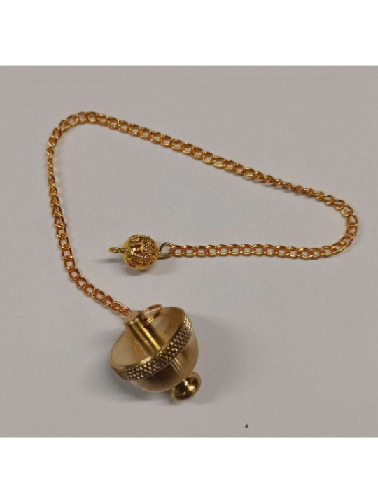 Péndulo Metal Campana Dorada, 3 cm con cadena