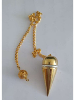 Péndulo anillo Metal Dorado (testigo)de 3,5 cm con Cadena