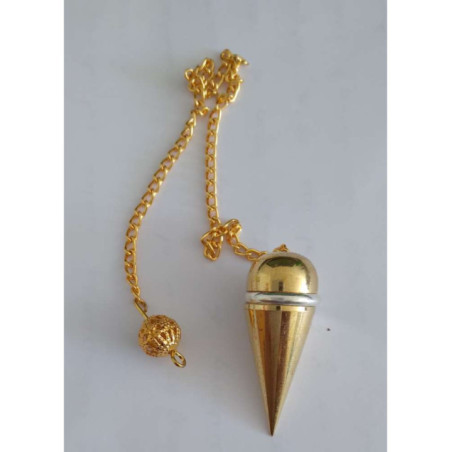 Péndulo anillo Metal Dorado (testigo)de 3,5 cm con Cadena