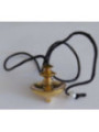 Péndulo Metal Dorado, forma ovni, 3 cm con cordón