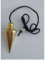 Péndulo cono liso dorado de 3cm con cordón