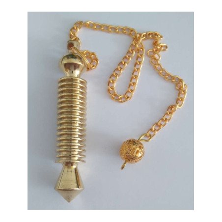 Pédulo Isis dorado 16 vueltas de 5,5cm. con cadena