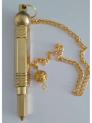 Péndulo de Palo de bronce de 7cm. con cadena y con testigo