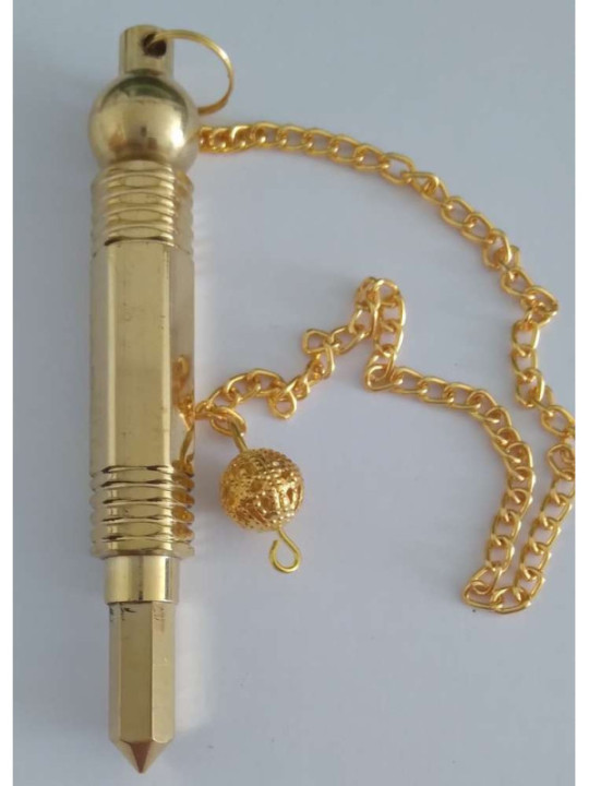 Péndulo de Palo de bronce de 7cm. con cadena y con testigo