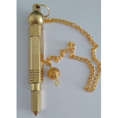 Péndulo de Palo de bronce de 7cm. con cadena y con testigo