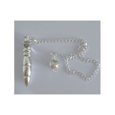 Péndulo de plata Karnak de 4 cm. con cadena