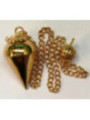Péndulo Cono Metal Dorado de 3 cm con Cadena